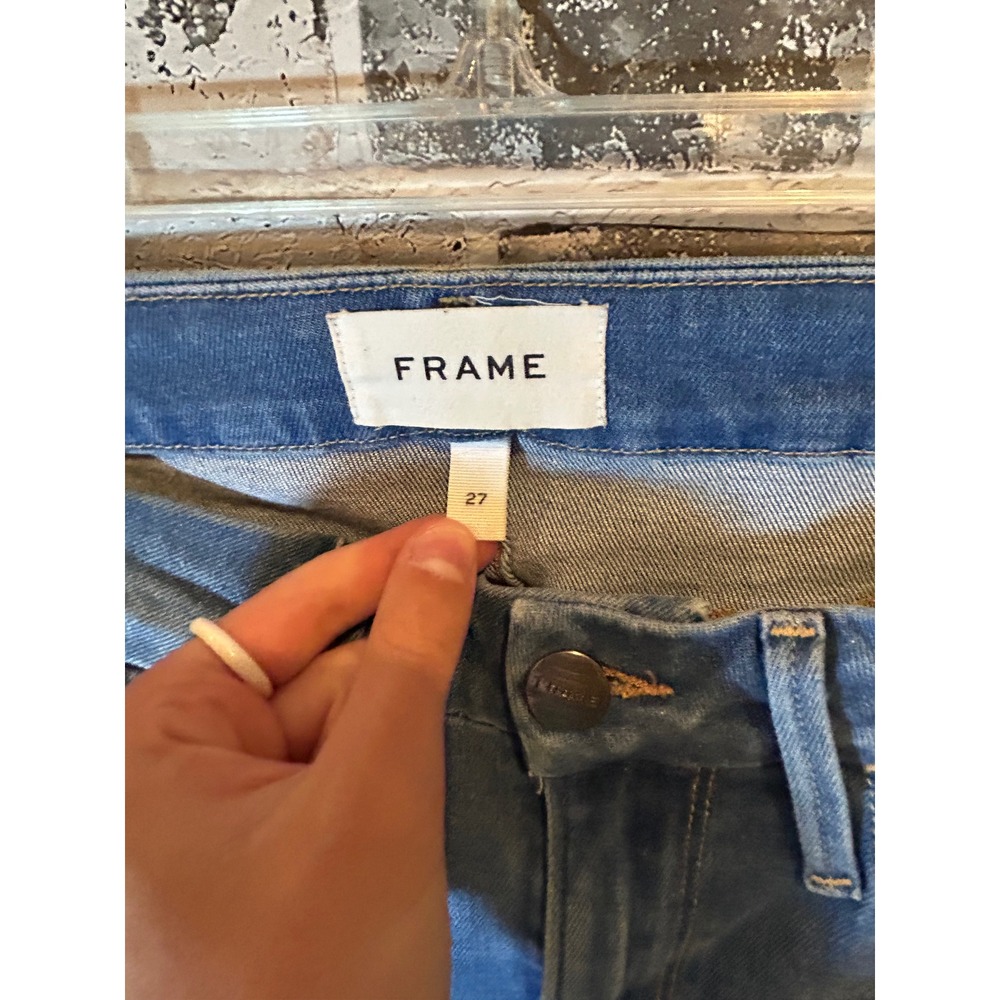 FRAME Le Crop Mini Boot Jeans Womens 27 Blue Flare Cropped Denim - Picture 2 of 4